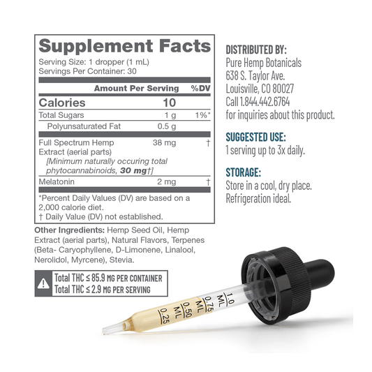 Pure CBD Sleep Tincture w/ CBN & Melatonin