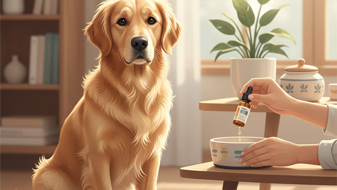 Blog Post: how to give cbd oil to dogs - Professional illustration