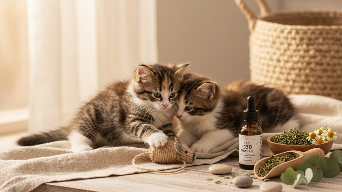kitten socialization and cbd - Professional illustration