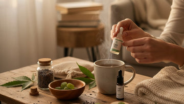 evening cbd routine for unwinding - Professional illustration