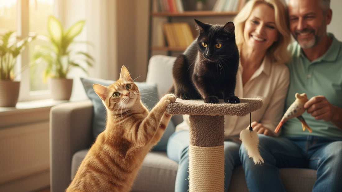 cat scratching behavior - Professional illustration