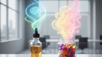 cbn tincture vs gummy effects - Professional illustration