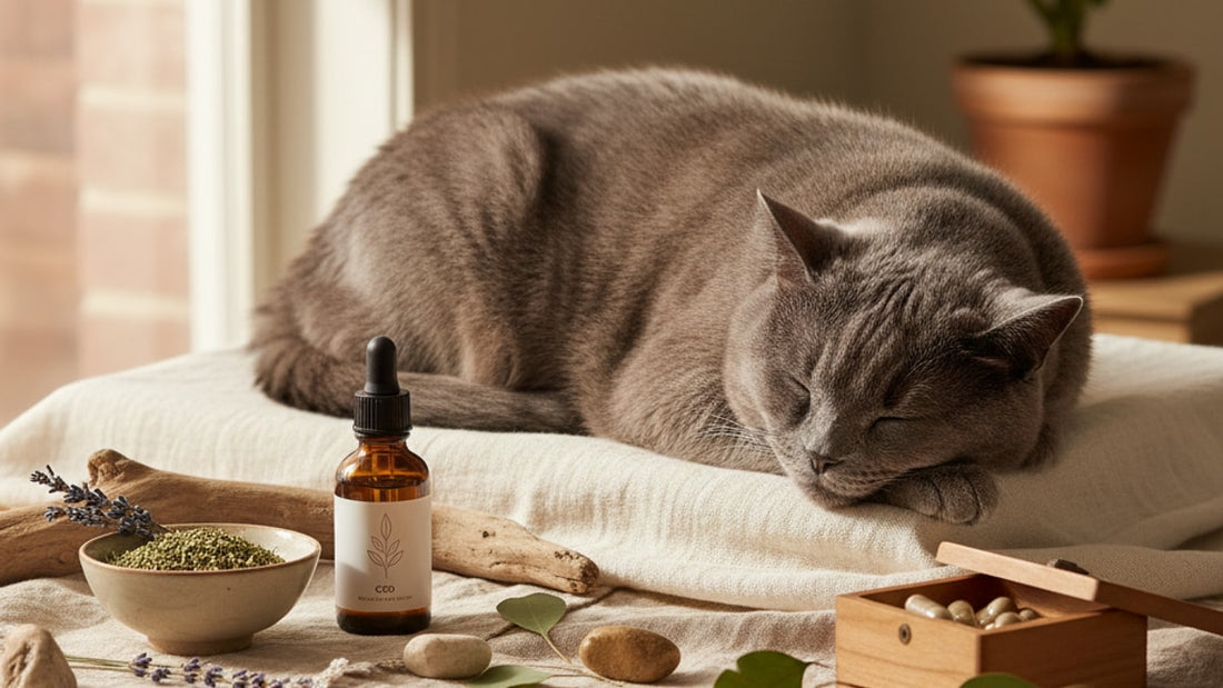 cbd for british shorthairs senior care - Professional illustration