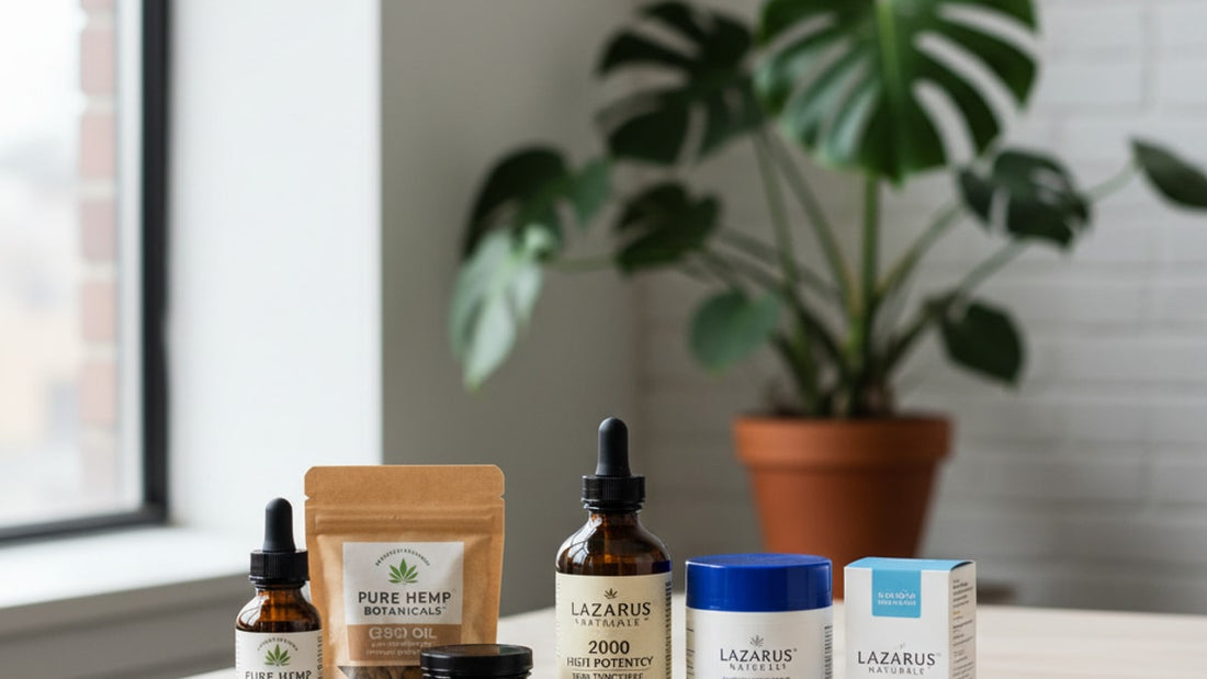 pure hemp botanicals vs lazarus naturals - Professional illustration