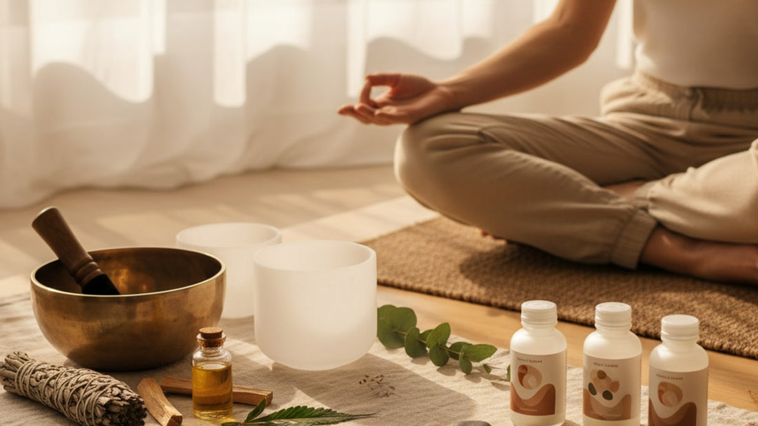cbd and sound healing - Professional illustration