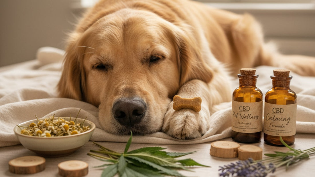 cbd and pet calming treats - Professional illustration