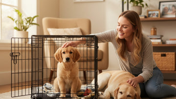 crate training anxiety - Professional illustration