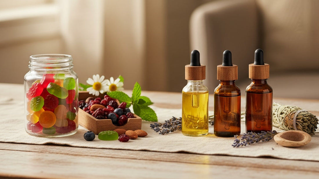 gummies vs tinctures effects - Professional illustration
