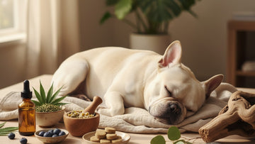 cbd for french bulldogs breathing - Professional illustration