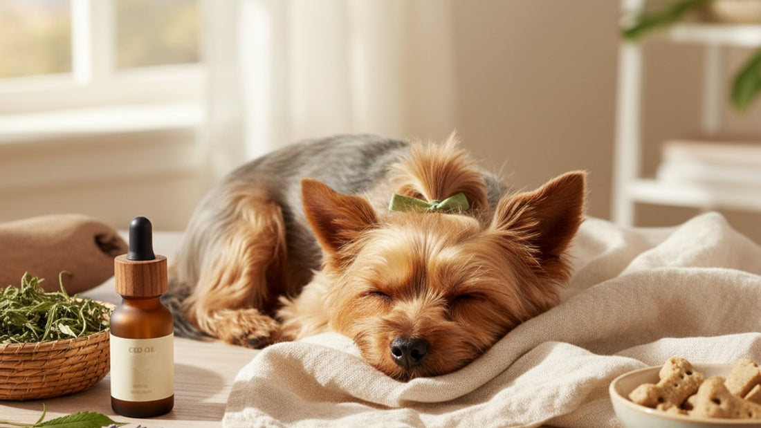 cbd for yorkshire terriers anxiety - Professional illustration