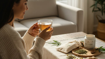 hemp tea for digestion - Professional illustration