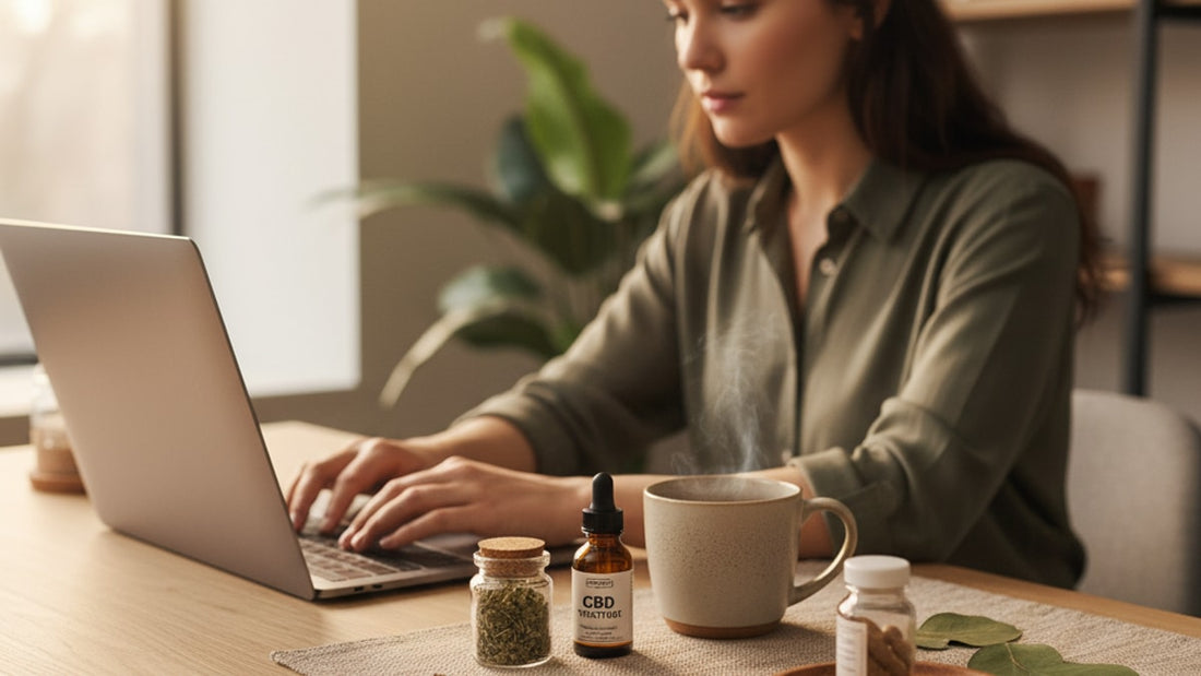 cbd and caffeine together - Professional illustration