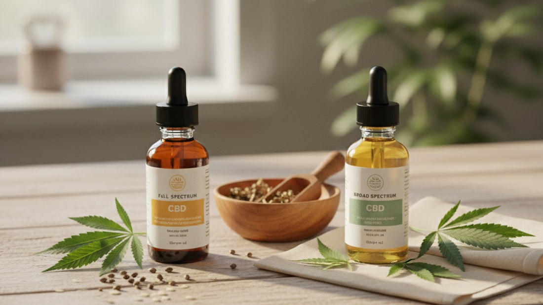 full spectrum vs broad spectrum cbd - Professional illustration