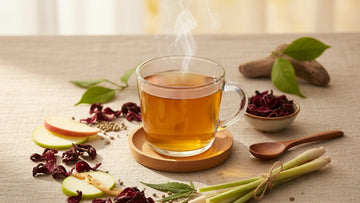 hemp tea flavors apple hibiscus lemongrass - Professional illustration
