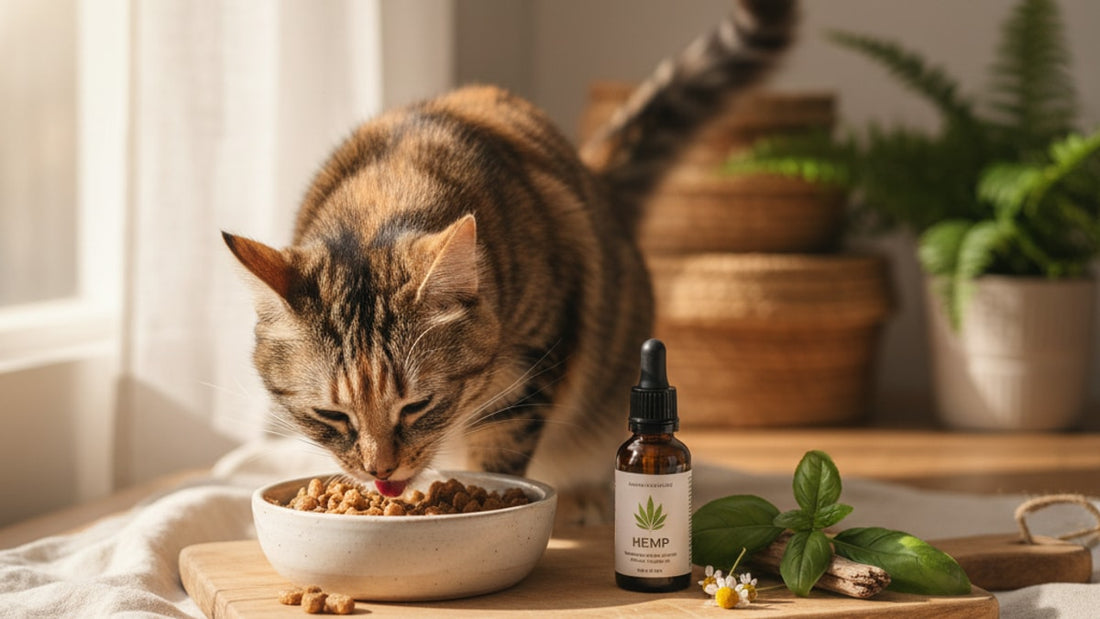 cbd with wet food cats - Professional illustration