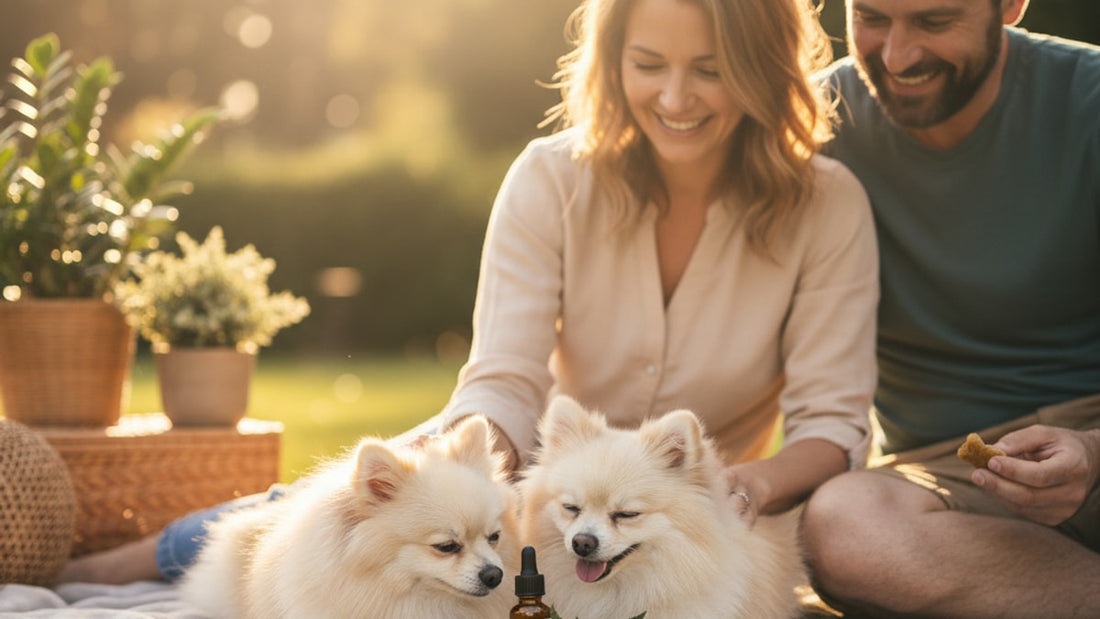 cbd for pomeranians reactive behavior - Professional illustration