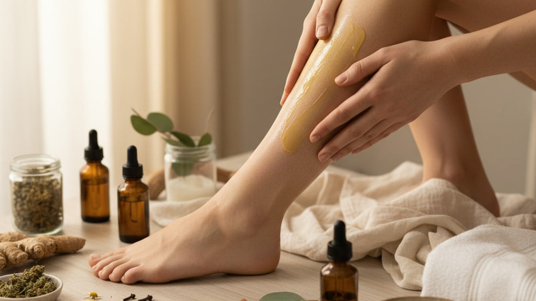 cbd warming balm for cold muscles - Professional illustration