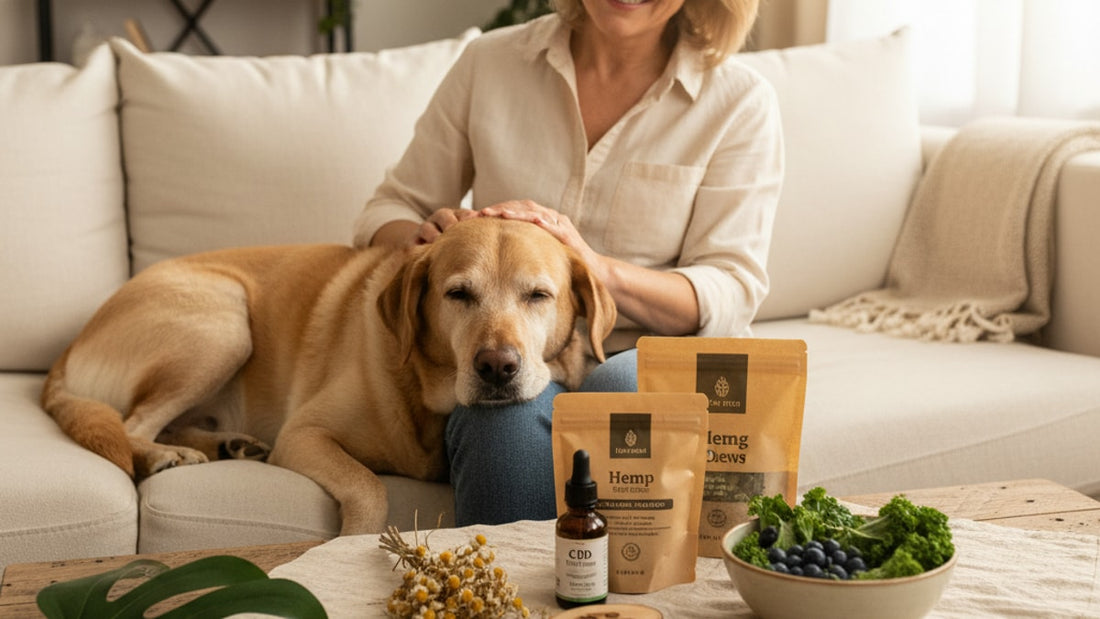 canine cognitive decline and cbd - Professional illustration