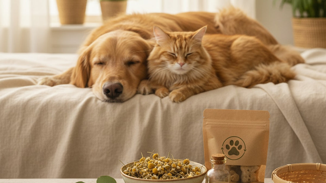 cbd for dogs meeting other pets - Professional illustration