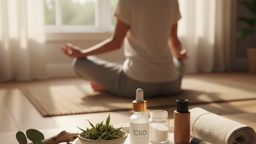 cbd and meditation practice - Professional illustration