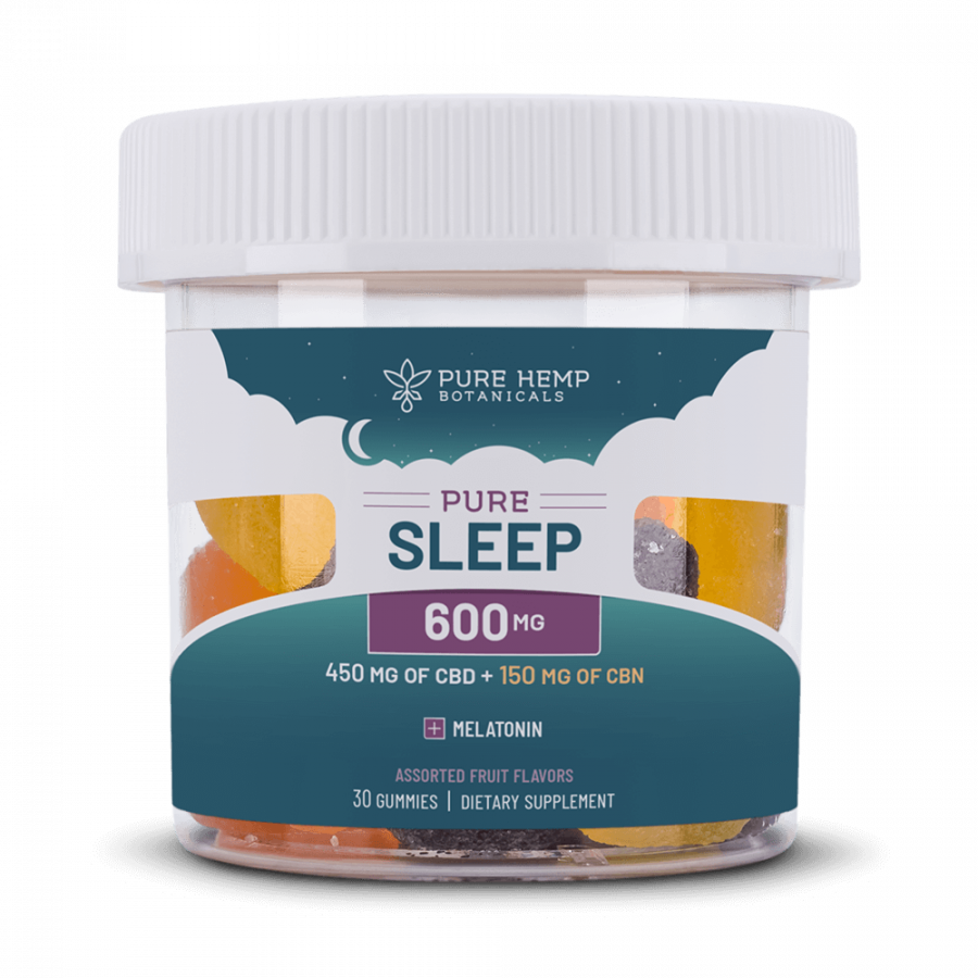 600mg Pure Sleep CBD+CBN Gummies Pure Hemp Botanicals